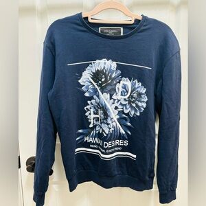 Zara Flammable Graphic Unisex Sweatshirt Sz M